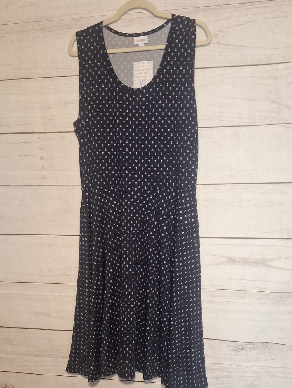 NWT LuLaRoe Navy Anchor Print Nicki Dress